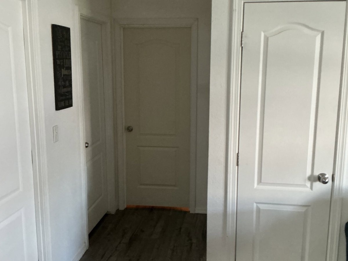 The finished doorway with a door matched to the others in the hall